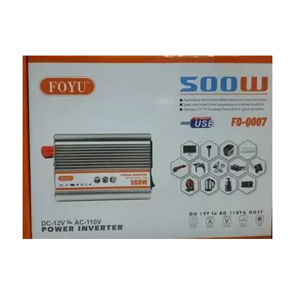 At. Transformador Inversor De Voltagem 12v P/ 110v 500w Ref. Hc Fm-14
