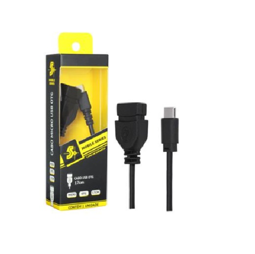 Cabo Adaptador Type-c P/ Usb Fêmea C/ 17cm - Preto