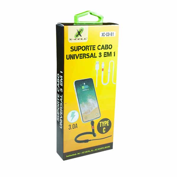 Suporte Universal 3 X 1 C/ Cabo Type C -mod. Xc-cd-81 Marca: X-cell