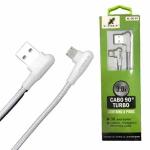 Cabo Cel/dados Usb 3.0 P/ Iphone 90° Malha 1m (blister) Mod. Xc-cd-39