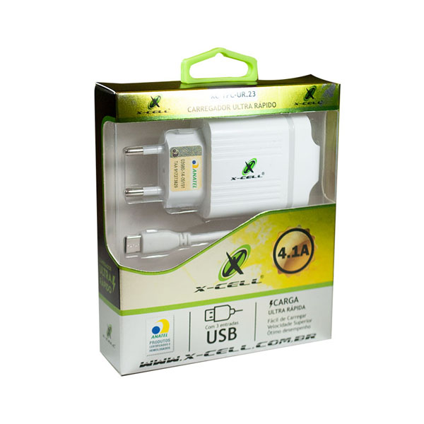 Carreg. Tomada 3 Usb 3.0 4.1a C/ Cabo Type-c (blister) Mod.xc-ur23