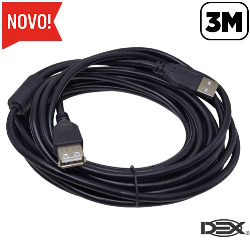 CABO EXTENSOR USB 3M MACHO P/ FEMEA (BLISTER) REF: