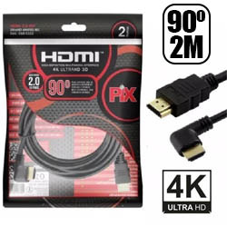 CABO DE VIDEO HDMI 4K 90° b 2M 2.0 HDR 19P