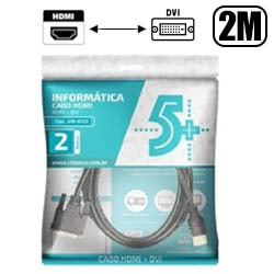 CABO DE VIDEO DVI 24+1 P/ HDMI MACHO 2M PRETO