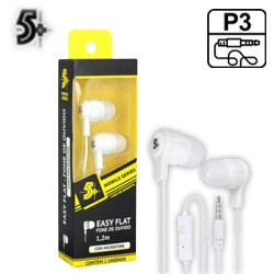 FONE C/ MIC. P3 EASY FLAT- BRANCO - PS-022