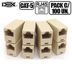 ADAPTADOR EMENDA P/ RJ45 CAT5 REF:EM45 (PCT C/ 100)
