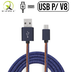 CABO CEL/DADOS USB P/ V8 FASHION JEANS (BLISTER) MOD.X