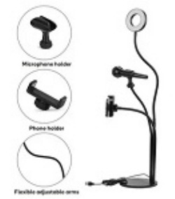 SUPORTE P/ CEL. RING LIGHT 12W MOD. XC-RL-03 MESA