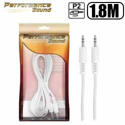 CABO P2 P2 1.8M NIQUEL ESTEREO (BLISTER) BRANCO