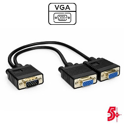 ADAPTADOR CABO VGA "Y" C/ FILTRO MACHO P/ 2 VGA FÊME