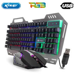 TECLADO E MOUSE GAMER SEMI-MECÂNICO RGB KP-2054 PR