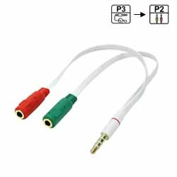 ADAPTADOR P3 MACHO P/ 2 P2 FÊMEA F-HWH-103/2014A BRA