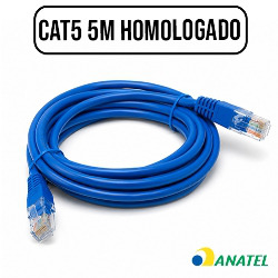 CABO DE REDE PATCH CORD CAT5 d 5M (HOMOLOGADO) MOD: