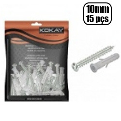 MDC. PARAFUSO C/ BUCHA 10MM (PCT C/ 15 PEÇAS) BLISTER
