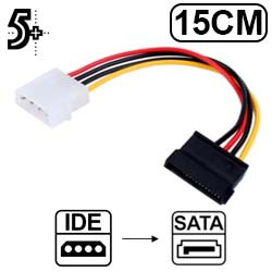 CF. CABO MOLEX IDE P/ SATA - 15CM (018-9993)