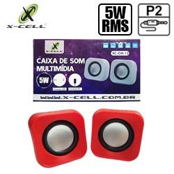 CAIXA DE SOM 5W RMS XC-CM-13 VERMELHO/PRETO X-C