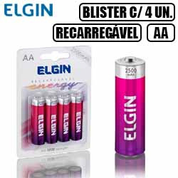 EN1. PILHA RECARREGAVEL AA 2500MAH (BLISTER 4 UN.) ELGI