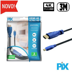 CABO MICRO HDMI P/ HDMI 2.0 4K HDR 19P 3M
