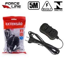 EN. EXTENSÃO 3 TOMADAS 5M PRETO (BLISTER)