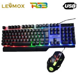 TECLADO E MOUSE GAMER SEMI-MECÂNICO RGB LEY-45