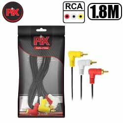 CABO RCA 90° 3 P/ 3 RCA - 1.8M - GOLD (BLISTER)