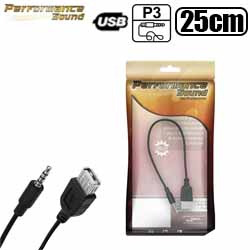 CABO P3 MACHO P/ USB FEMEA - 25CM (BLISTER)
