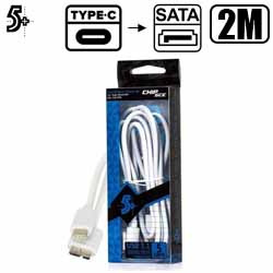 CABO TYPE-C P/ HD SATA 2M - (BLISTER) - BRANCO REF. PR
