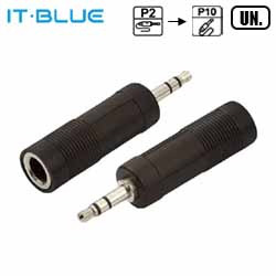 ADAPTADOR P2 MACHO P/ P10 FEMEA (UNIDADE) MOD. LE-5