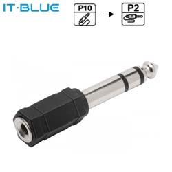ADAPTADOR P10 MACHO P/ P2 FEMEA (UNIDADE) MOD. LE-55