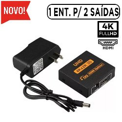 ADAPTADOR SPLITTER HDMI 4K 1 ENT. P/ 2 SAÍDAS FULL HD R