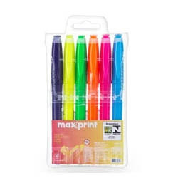 MDP. CANETA MARCA TEXTO MAXPRINT LUMIS BLISTER 6 PC