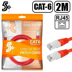 CABO DE REDE CAT6 a 2M PATCH CORD VERMELHO (BLISTE