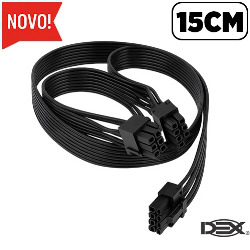 CF. CABO PCI-E 8P EM "Y" P/ 2 SAÍDAS 8P (6+2) 15CM REF. C