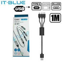 CABO CEL/DADOS P/ IPHONE,TYPE-C E V8 (3 EM 1) REF