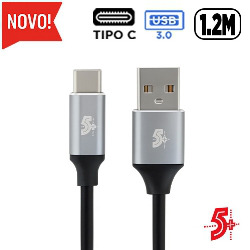 CABO CEL/DADOS USB 3.0 P/ TYPE-C 1.2M ALUMINUM MP-10