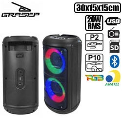 CAIXA DE SOM BLUETOOTH f20W RMS D-S3204 RMS RGB