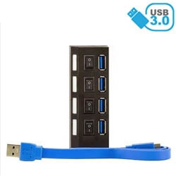 HUB USB 3.0 4 PORTAS CHAVEADO C/ LED INDICADOR R