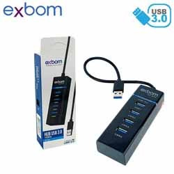 HUB USB 3.0 4 PORTAS UH-30A (BLISTER) PRETO EXBOM