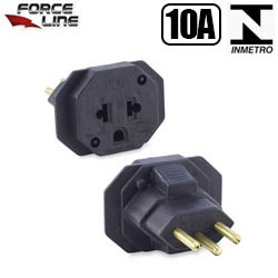 EN. ADAPTADOR TOMADA 10A TRIPOLAR MACHO P/ FEMEA TRIP