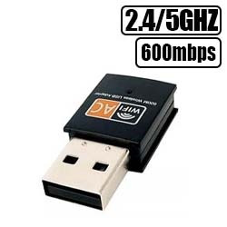 REDE ADAPT. USB WIFI 2.4GHZ E 5GHZ DUAL BAND 600M