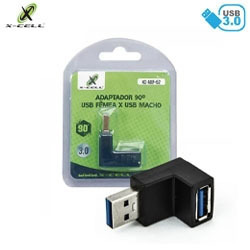 ADAPTADOR USB 3.0 MACHO P/ USB 3.0 FÊMEA 90° REF. XC-AD
