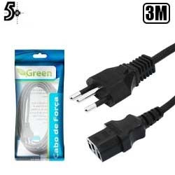 CABO DE FORÇA UNIVERSAL 3M 10A (3X0,75MM) PRETO BLIST