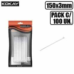 MDC. ABRACADEIRA 150MM X 3MM BRANCA (PCT. C/ 100 UN.)