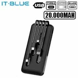 EN. POWER BANK 20.000MAH (SAÍDAS USB,TYPE-C, IPHONE,V8)