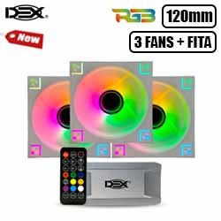 COOLER GAMER P/ GAB. KIT RGB MOD. DX-123D-BR (3 FANS 1