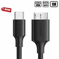 CABO TYPE-C P/ HD SATA 1M - (BLISTER) - PRETO REF. DK-2