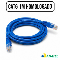 CABO DE REDE PATCH CORD CAT6 1M (HOMOLOGADO) MOD. X