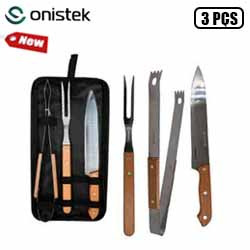 UD. KIT PARA CHURRASCO (GARFO, FACA E PEGADOR) C/ ES