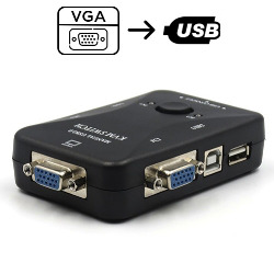 ADAPTADOR CHAVEADOR KVM P/ VGA ENT. P/ 2 USB REF. KVM-2