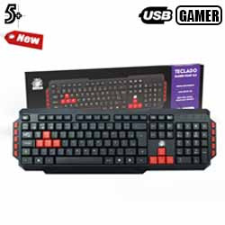 TECLADO GAMER 5+ START 2.0 - PRETO / VERMELHO